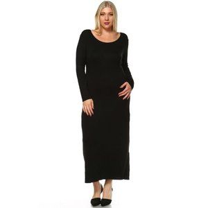 Plus Size Women's Black Bodycon Maxi Dress Multi-Sizes